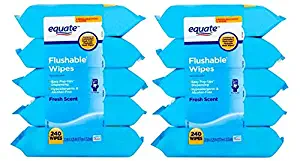 Equate Wipes,Soft, Flushable Wipes with a Fresh Scent, 240 Ct - (2 Pack)