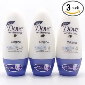 Dove Whitening Antiperspirant Deodorant Roll-on Original Pack of 3.., Thailand