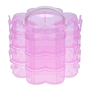 Three Layer Detachable Lattice Storage Box Plastic Storage PinkProfessional Makeup BoxesTrain Case Artist Storage Bag Cosmetics Makeup Brushes Jewelry Digital accessories