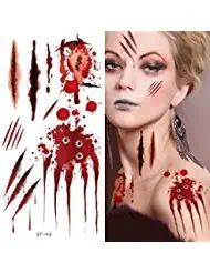 Supperb Temporary Tattoos - Bleeding Wound, Scar Halloween Halloween Tattoos (Bleeding Bullet Wound)
