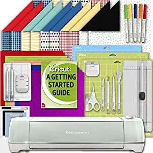 Cricut Explore Air 2 Machine Beginner Set: Shimmer Party Paper, Essential Tools, GripMat, and Writing Pen Set