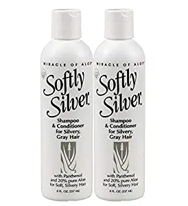 2- Pack Softly Silver Shampoo/Conditioner for Silvery, Gray Hair 8 ounce tube with 20% UltraAloe