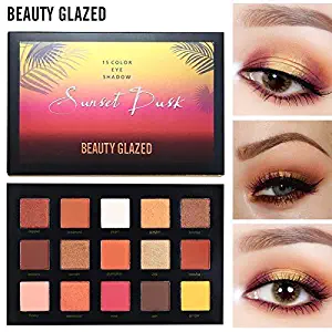 15 Colors Sunset Dust BEAUTY GLAZED Shimmer Matte Glitter Waterproof Eyeshadow Palette Eye Shadow Makeup Powder Palette