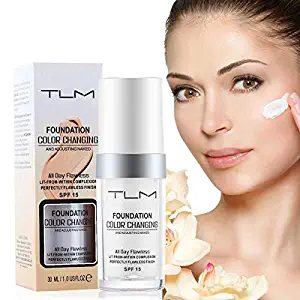 TLM Concealer Cover Cream, Flawless Colour Changing Foundation Makeup, Warm Skin Tone Foundation liquid Base Nude Face Moisturizing Liquid Cover Concealer for Women and Girls