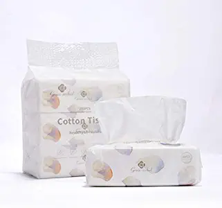 Luxury Facial Cotton Tissue Soft Dry Baby Wipes 100% Natural Cotton 7.9 * 7.9inch Disposable Cleaning Face Towel Sensitive Skin Care ，Makeup Removing and Baby Caring- 3 Packs （270pcs） …