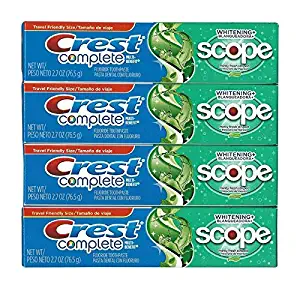 Crest Complete Multi-Benefit Whitening + Scope Minty Fresh Flavor Toothpaste 2.7 Oz (Pack of 4)