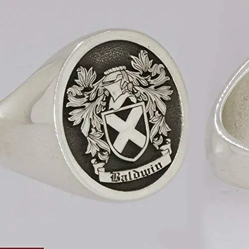 Custom Silver Ring with Family Crest