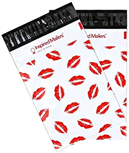 Inspired Mailers - Poly Mailers 6x9 - Lipstick Kisses - 100 Pack - 3.15mil Unpadded Mailing Bags - Shipping Envelopes - Packaging Envelopes (6x9, 100 Pack)