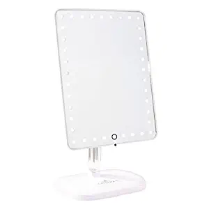 Impressions Vanity Company Touch Pro LED Makeup Mirror with Wireless Bluetooth Audio + Speakerphone & USB Charger, White, 32 Pound