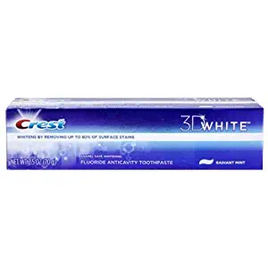 Crest 3d White Radiant Mint Flouride Anti-Cavity Toothpaste Enamal Safe Whitening 2.5 Oz (Pack of 3)