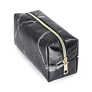 MAANGE Marble Beauty Travel Cosmetic Bag Multifunction PU Makeup Brush Bag 7.5" x 3.5" x 2.7"