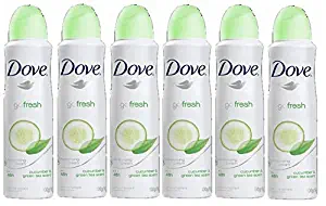 Dove Anti-Perspirant Deodorant Spray, Cucumber & Green Tea, Dry 48 Hour Protection 150 Ml (Pack of 6)
