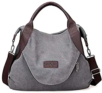 xiaoxiongmao Large Pocket Casual Women's Shoulder Cross body Handbags Canvas Leather Bags