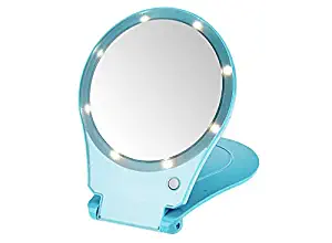 Floxite 5x Magnifying 360 Degree Lighted Home & Travel Mirror