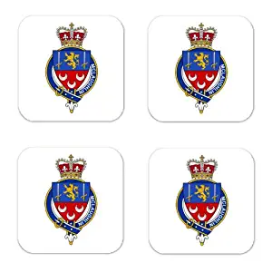 MyHeritageWear.com Mclaughlin Or Mclochlin Ireland Family Crest Square Coasters Coat of Arms Coasters - Set of 4