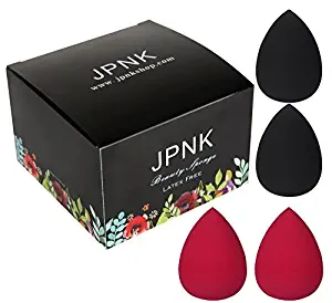 JPNK Teardrop Makeup Blender Sponges(Pack of 4, Black&Pink)