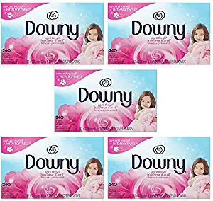 Downy April Fresh Fabric Softener Dryer Sheets, 240 Count Pack of 5