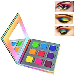 Highly Pigmented Eyeshadow Palette,YMH BEAUTE 9 Bright Colors Eye Shadow Palettes Matte Eyeshadow Makeup Palette Long Lasting Waterproof Colorful Cosmetics, Rainbow