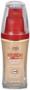 L'Oreal Paris Infallible Advanced Never Fail Makeup, Buff Beige, 1.0 Ounces