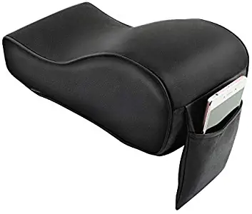 Valleycomfy Car Armrest Cushion- Breathable Car Armrest Box Mat,Memory Foam Car Armrest Console with Phone Holder Storage Bag (Black)