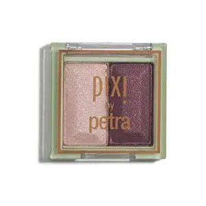 PIXI BY PETRA Mesmerizing Mineral Eyeshadow Duo in Orchid Ornament (Peach Champagne + Shimmering Plum)