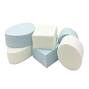 HEYNA Q Cosmetic Wedge Makeup Sponge Puff Sets Oval and Square 6pcs