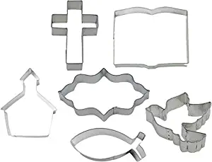 6 Piece Bible Study Christian Cross Dove Cookie Cutter Set ~ Communion Cookies