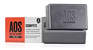 Art of Sport Body Bar Soap (2-Pack), Compete Scent, with Activated Charcoal, Tea Tree Oil, and Shea Butter, 3.75 oz