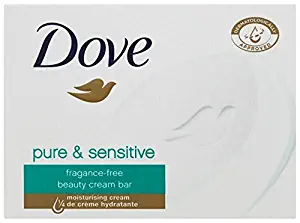 Dove Sensitive Skin Beauty Bar Unscented, 100 G / 3.5 Oz (Pack of 12)