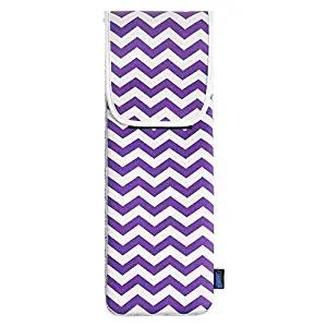 BCP Purple Chevron Water-resistant Neoprene Curling Iron Holder Flat Iron Curling Wand Travel Cover Case Bag Pouch 15 x 5 Inches (Purple)