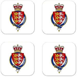 Downey Or Odowney Ireland Family Crest Square Coasters Coat of Arms Coasters - Set of 4