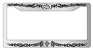 New 12"x 6" Aluminum Metal 2 Holes Vintage License Plate Frame Holder Black Car License Plate Frame with Screws Caps