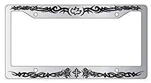 DIY Tino 12" X 6" Custom License Plate Frames,License Plate Holder,Cute Decorative License Tag Stainless Steel Metal License Plate Holder