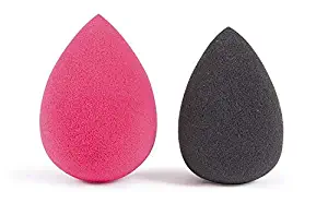 Beauty Sponge Foundation Makeup Blender - Pink/Black Egg Shaped Make Up Sponges for Blending, Stippling, Highlighter, Contour! Premium Reusable Cosmetic Applicator (4 Pack)