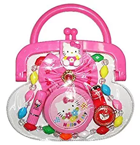 Hello Kitty Purse with Necklace, Mirror, Lipstick & Other Accessories