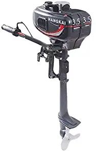 HANGKAI Outboard Motor, 2 Stroke 3.5 Hp Marine Engine Water Cooling with CDI Ignition Inflatable Fishing Boat USA Shipping