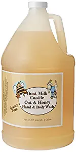 Goat Milk Castile Oat and Honey Hand and Body Wash, 1 Gallon, Sulfate Free, Non-GMO, Made in USA