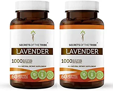 Lavender 60 Capsules(2 pcs.), 1000 mg, Organic Lavender (Lavandin, Lavandula X Intermedia) Dried Flowers (2x60 Capsules)