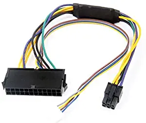 AYA ATX Main 24-Pin to 6-Pin PCI-E PSU Power Adapter Cable 18AWG for HP Elite 8100 8200 8300