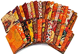 Fields Fabrics 10 Fat Quarters - Autumn Fall Fat Quarter Bundle Autumnal Nature Leaves Quality Quilters Cotton Fabrics M227.02