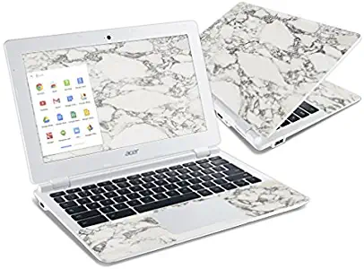 MightySkins Skin Compatible with Acer Chromebook 11 CB3-111-C670 wrap Cover Sticker Skins White Marble