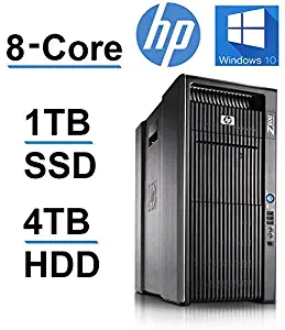 HP Z800 Workstation (Intel QUAD CORE Xeon 3.33GHz Processor, 1TB SSD, 4Tb HDD, 48GB RAM, USB 3.0, Windows 10 Pro OS) Black (Renewed)