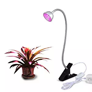 Aceple LED Grow Light, 6W Desk Plant Grow Light with Flexible Gooseneck Arms and Spring Clamp for Hydroponic Indoor Planting, Potted Plants, Garden Greenhouse