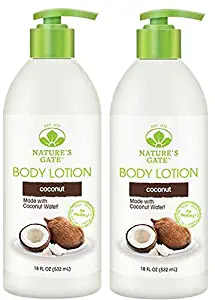 Nature's Gate Coconut Lotion (Pack of 2) With Coconut Water, Banana Fruit Juice and Passionflower Flower Extract, 18 fl. oz. Each