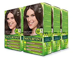 Naturtint Permanent Hair Color 5N Light Chestnut Brown (Pack of 6), Ammonia Free, Vegan, Cruelty Free, up to 100% Gray Coverage, Long Lasting Results