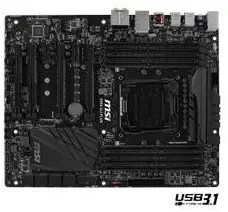 MSI Motherboard X99A SLI Plus Haswell-E Core i7 LGA2011 DDR4 64GB PCI-Express SATA USB ATX Electronic Consumer Electronics