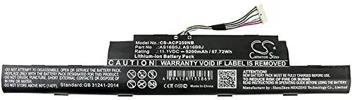 Cameron Sino 5200mAh Replacement Battery for Acer Aspire E5-575-33BM, Aspire E5-575G-5341, Aspire E5-575G-53VG, Aspire F5 573G, Travelmate P259-G2-M-30YH, Travelmate P259-G2-M-31KT and Other Models