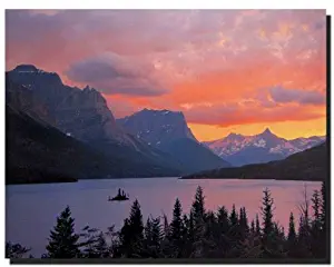 Glacier National Park St. Mary Lake Landscape Scenery Wall Decor Art Print Poster (16x20)