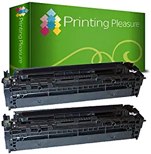 Printing Pleasure 2 Compatible CB540A Toner Cartridges for HP Colour Laserjet CP1210 CP1215 CP1215N CP1217 CP1510 CP1514 CP1514N CP1515N CP1518 CP1518NI CM1312 CM1312NF CM1312N - Black, High Yield