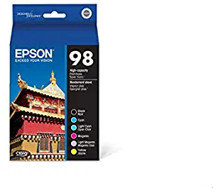 Epson 98 Black & Color C/M/Y/LC/LM Ink Cartridges, T098120-BCS, High Yield, Combo 6/Pack